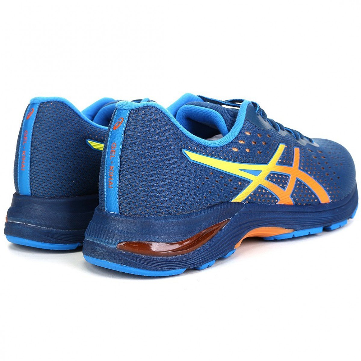 tenis asics azul e laranja