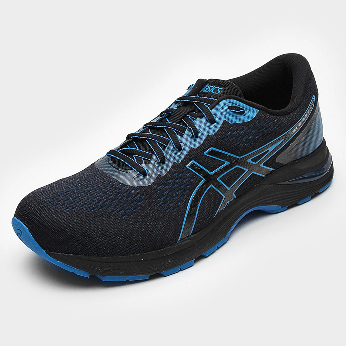 asics preto e azul