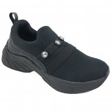 Tênis Sneaker BKR Esportivo Lycra B4200 Feminino - Preto