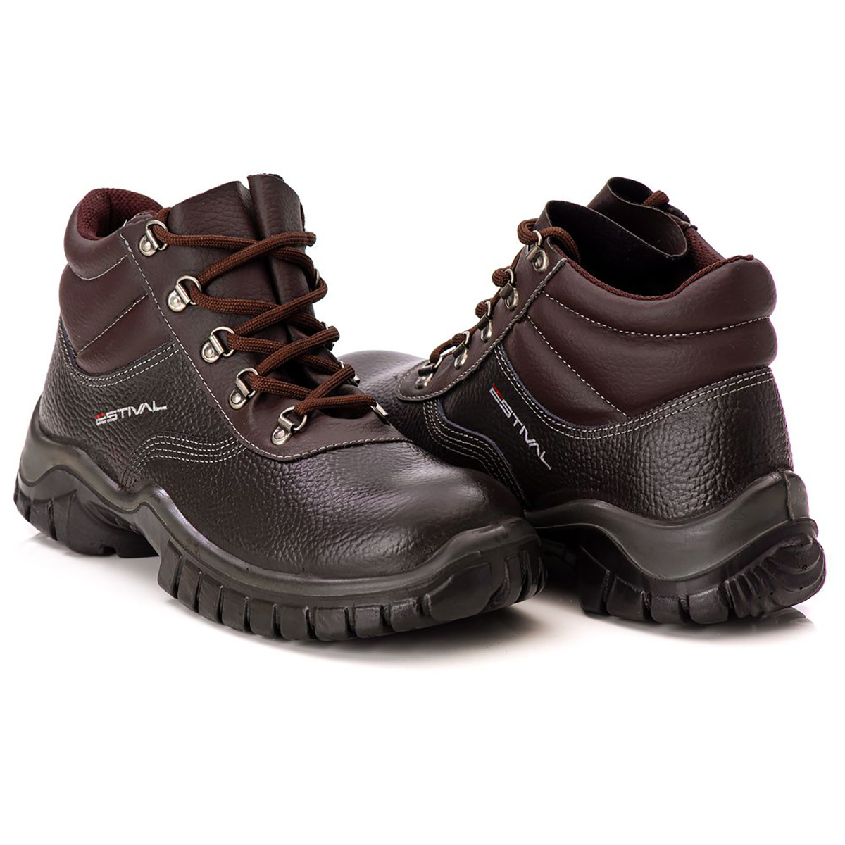 Bota de Segurança Estival Couro Bico PVC Masculina Café - Compre Agora |  Cabana Magazine