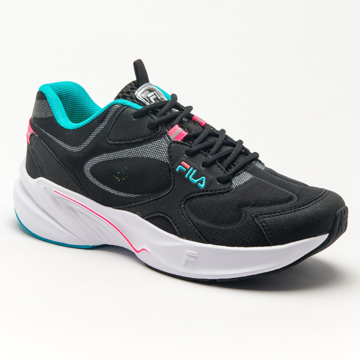 tenis fila preto com rosa