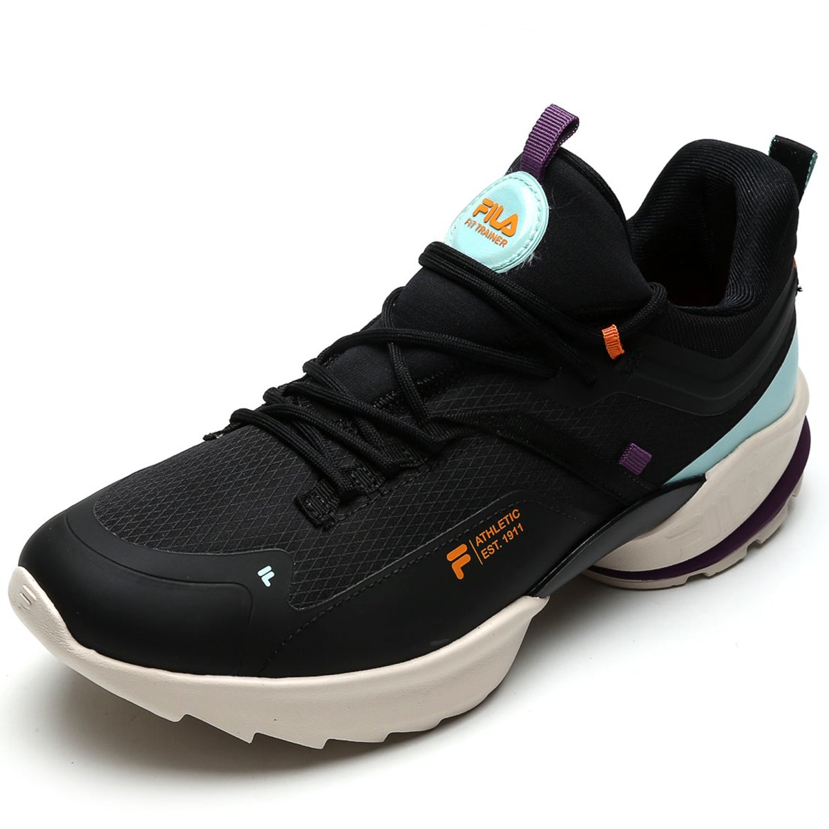tenis fila preto e branco feminino