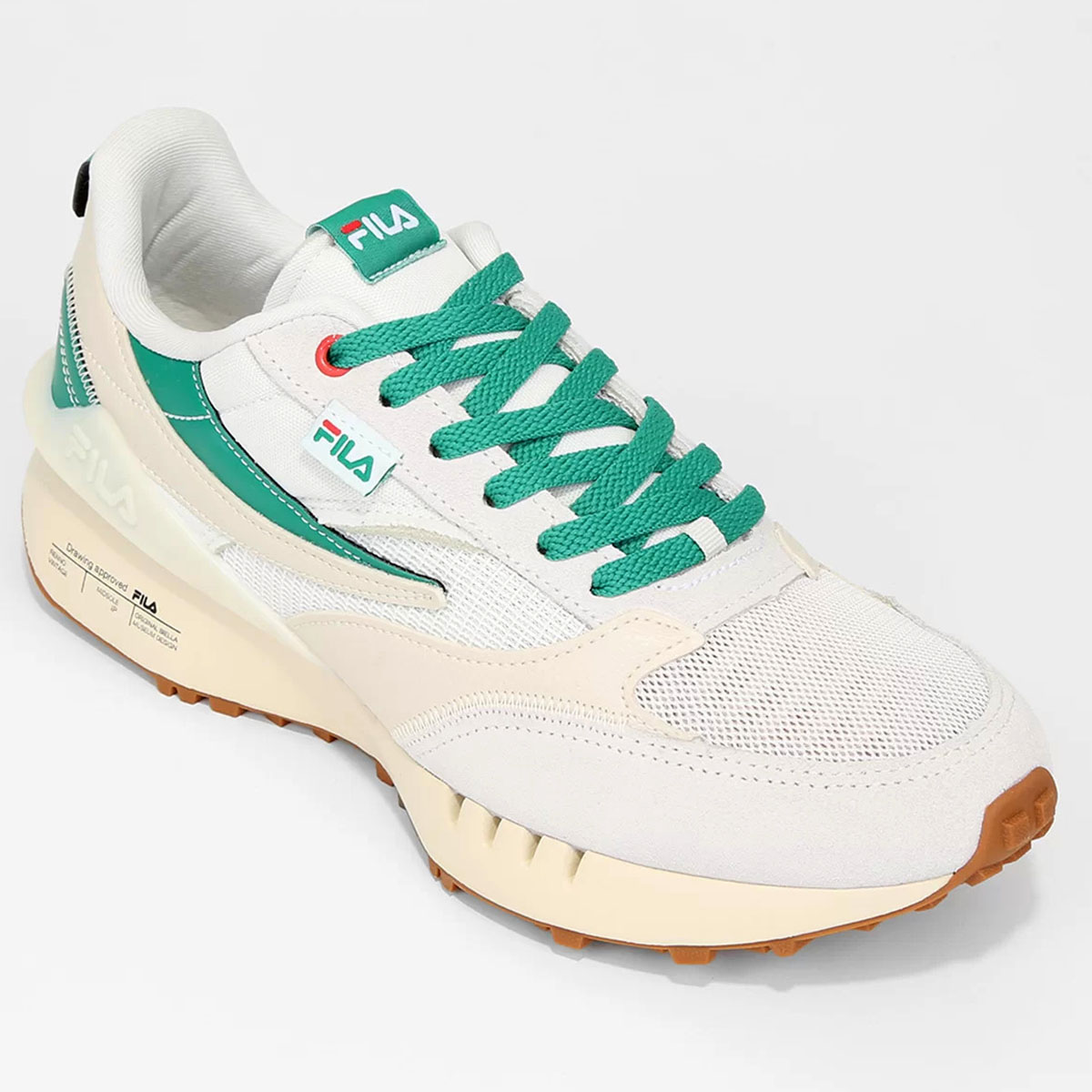 Tenis Fila Renno Vintage Masculino Bege e Verde Compre Agora Cabana Magazine