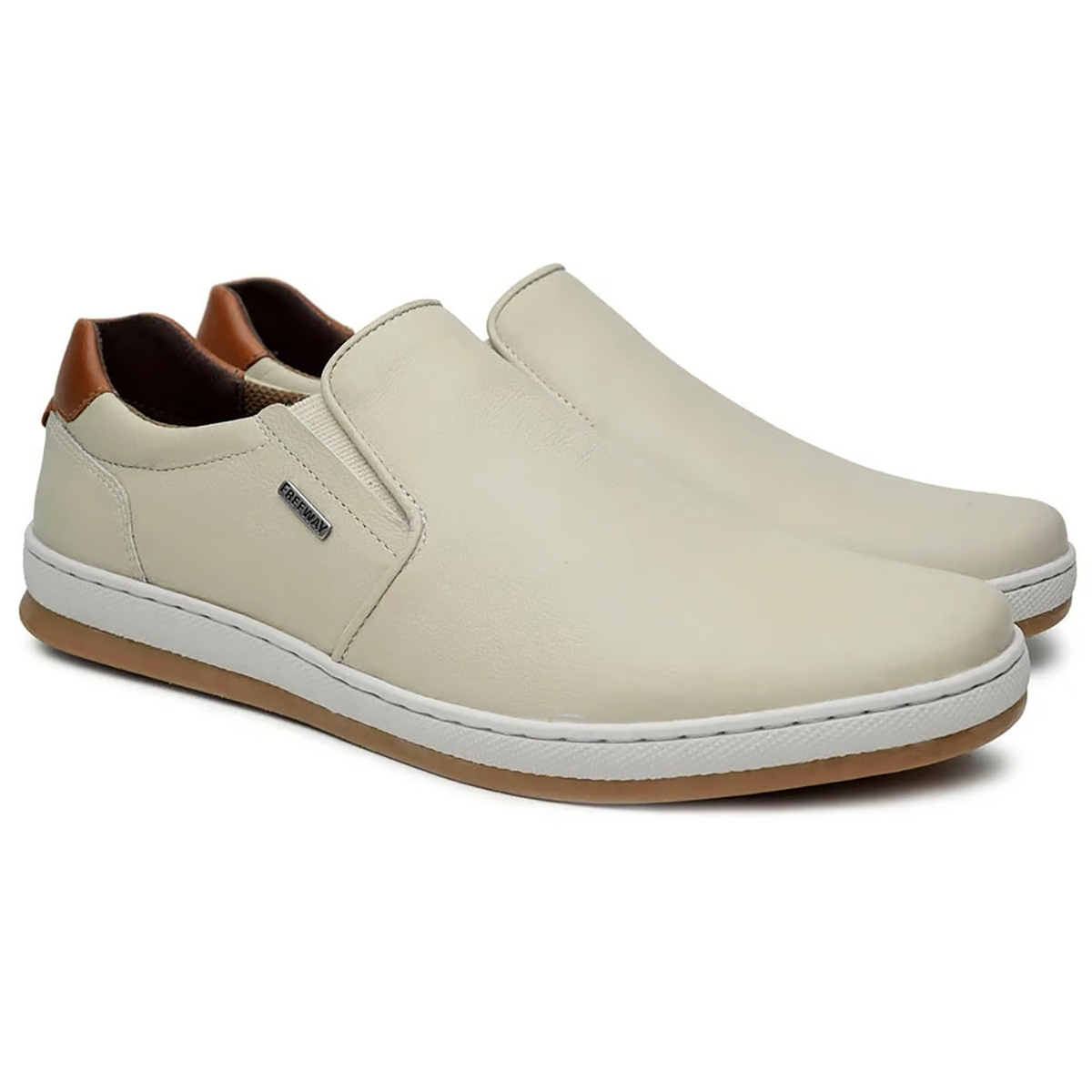 Sapatênis Couro Freeway Alpha 001 Masculino Bege - Compre Agora ...
