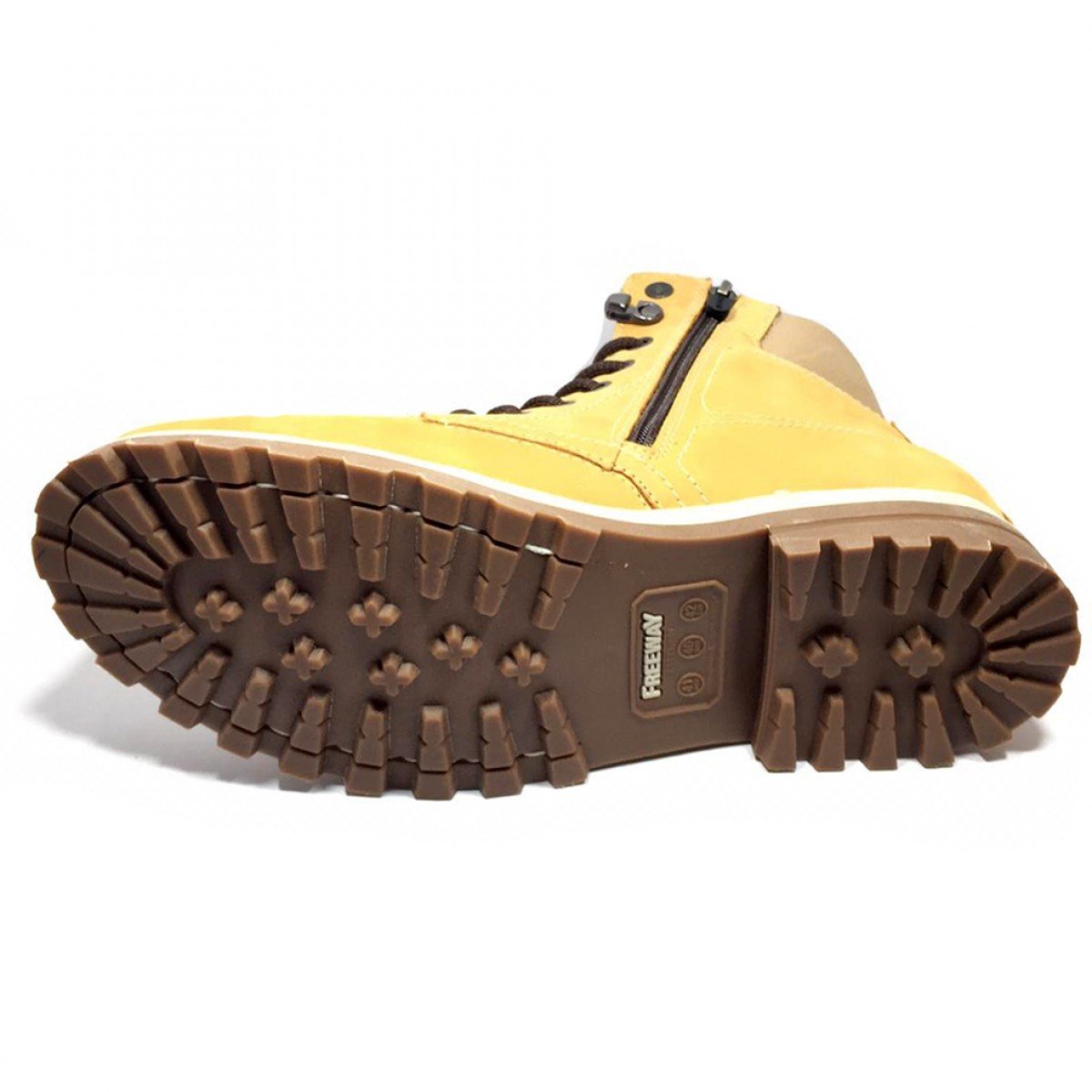 bota masculina couro amarela