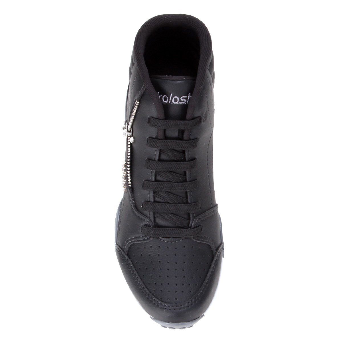 tênis kolosh cano alto zíper lateral preto