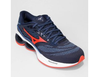 Tênis Mizuno Wave Creation 23 Masculino - Azul e Vermelho