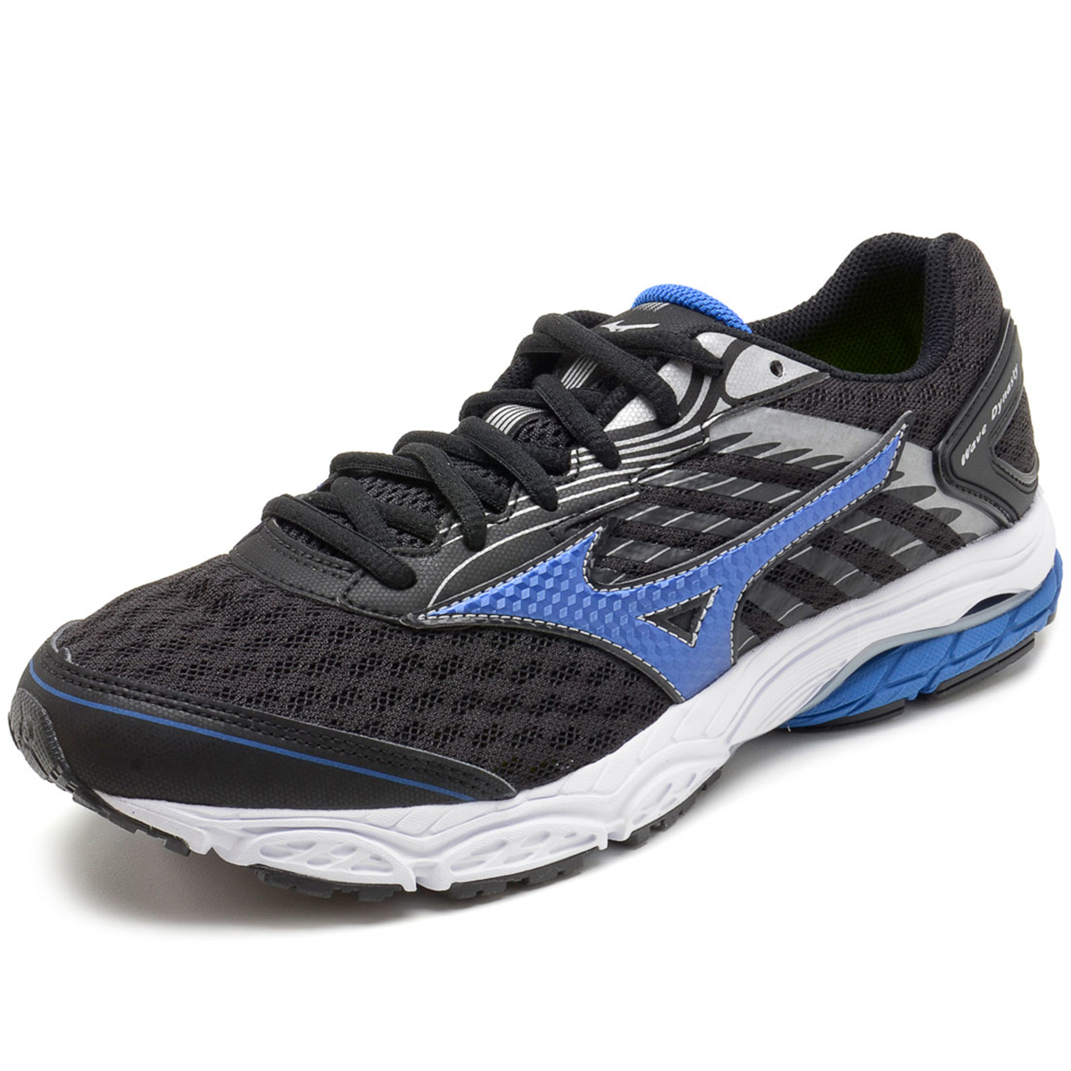 tenis mizuno preto e azul