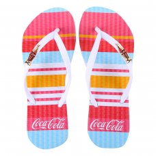 Chinelo Coca Cola Colored Lines Feminino - Branco
