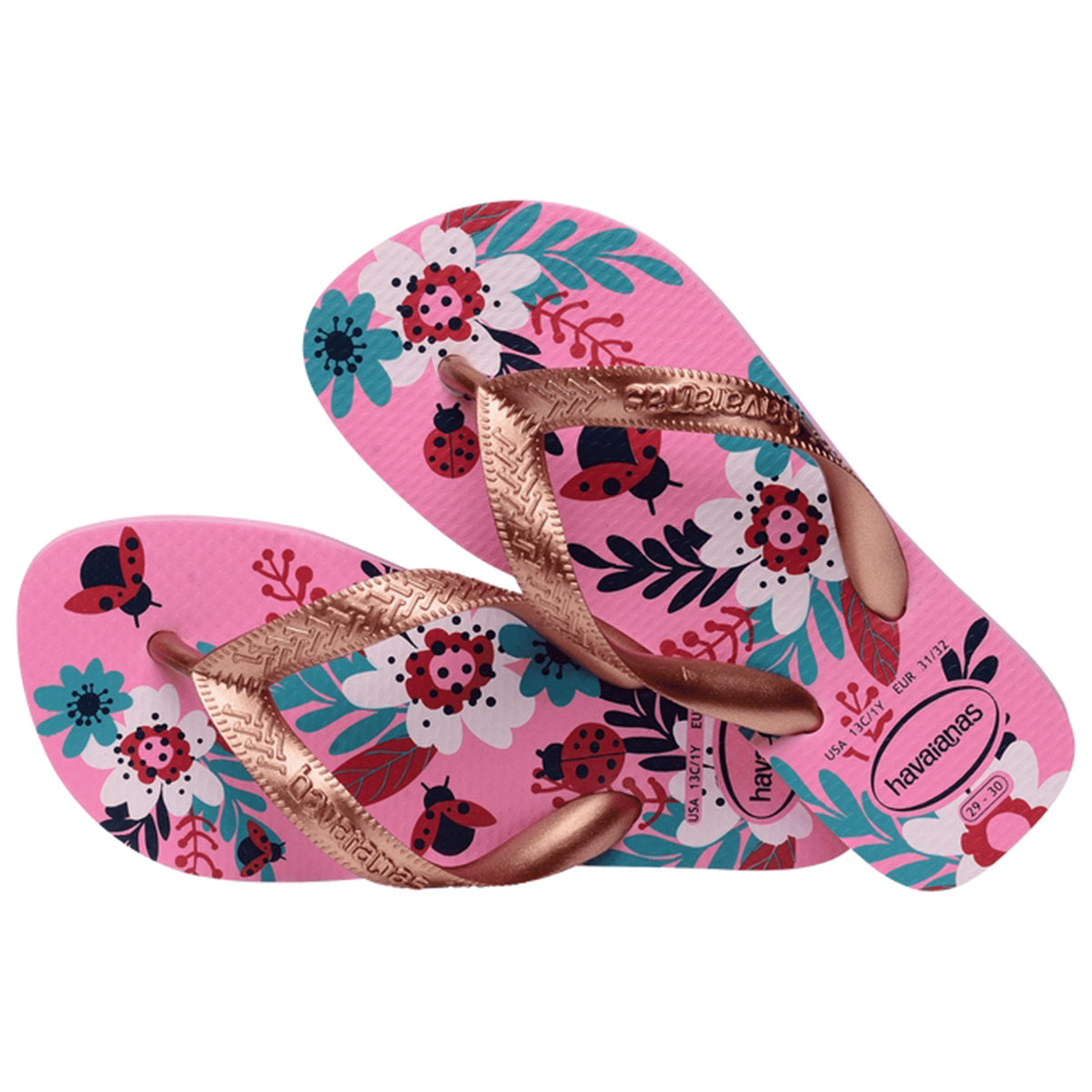 Chinelo Havaianas Kids Flores Menina Rosa - Compre Agora | Cabana Magazine