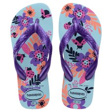 Chinelo Infantil Havaianas Kids Flores Feminino - Azul