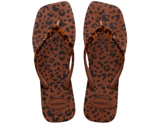 Chinelo Havaianas Slim Square Velvet Feminino -  Marrom