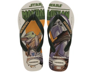 Chinelo Havaianas Star Wars Masculino - Bege e Verde