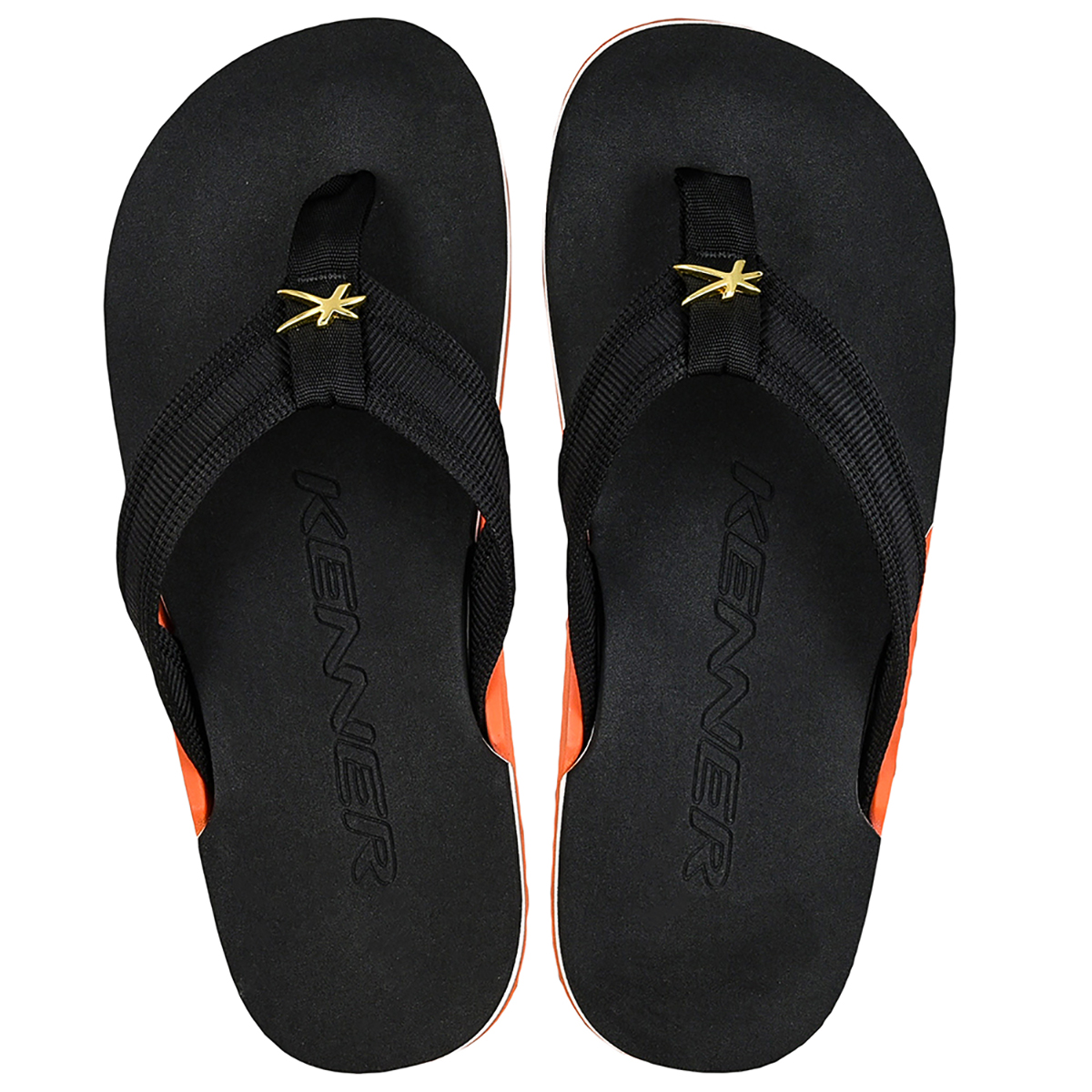chinelo kenner preto e laranja