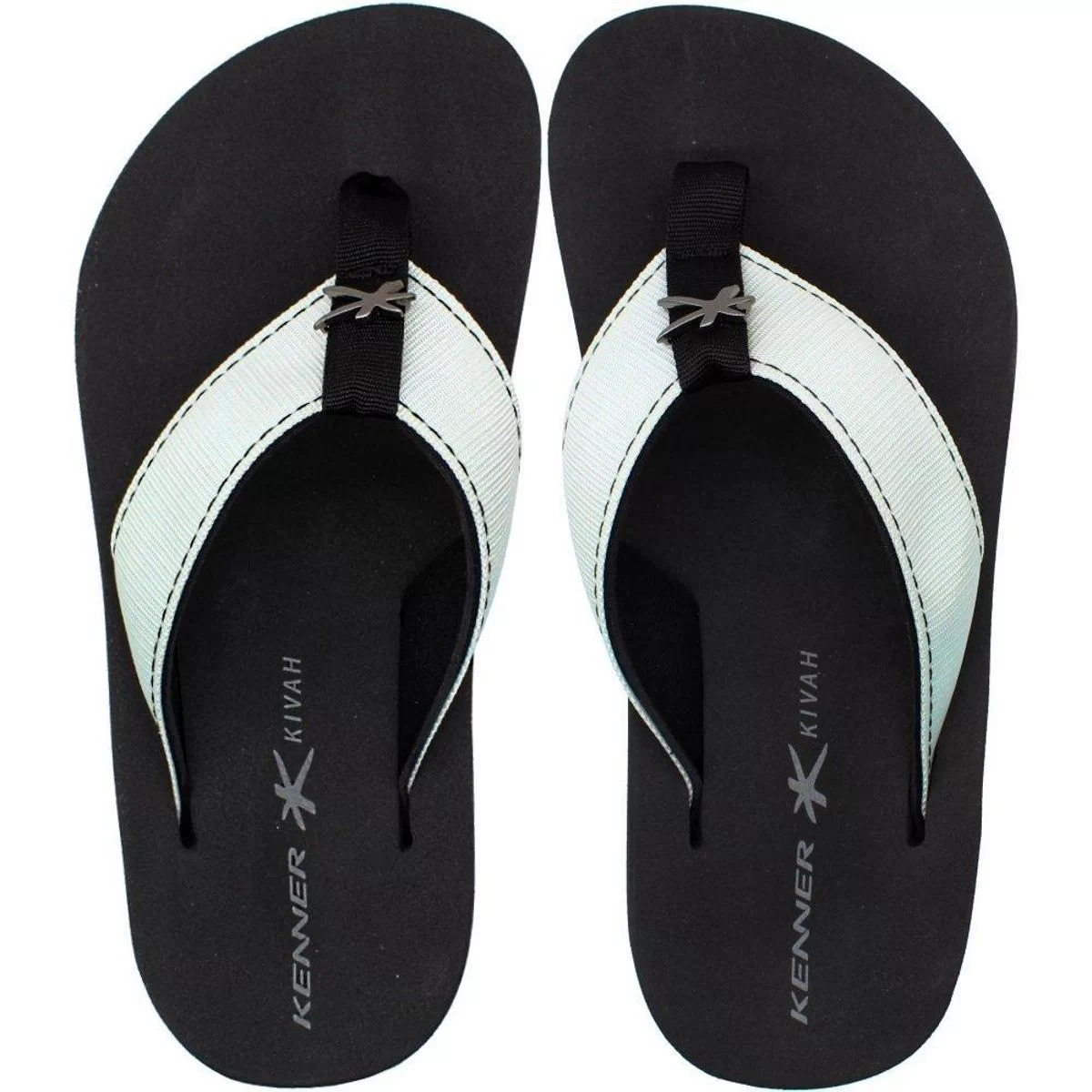 Sandália Kenner Kivah TKS Masculina Branco e Preto - Compre Agora ...