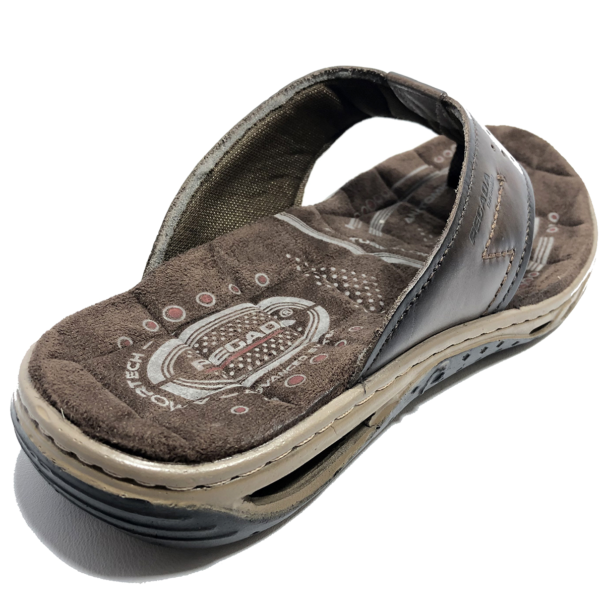 chinelo masculino de couro pegada